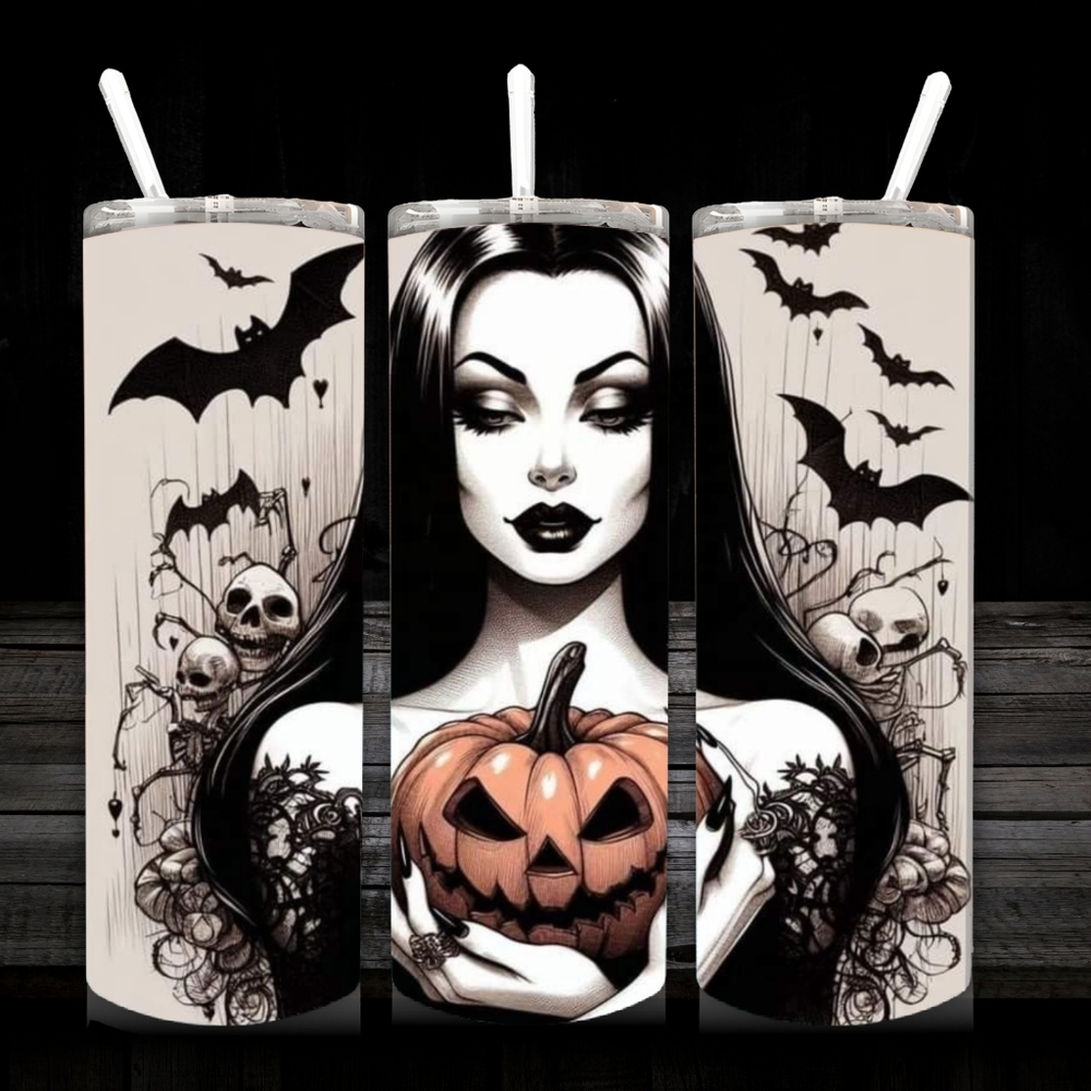 Made To Order Halloween Themed 20 Oz Tumbler with Straw